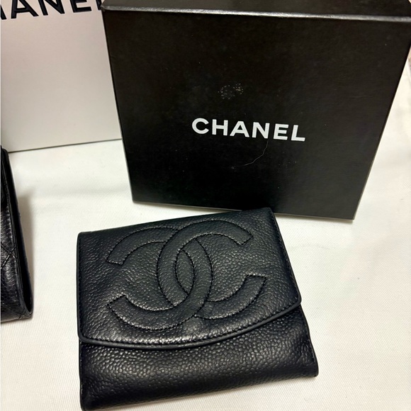 Chanel Black Quilted Caviar Leather Wallet Set - Picture 3 of 12